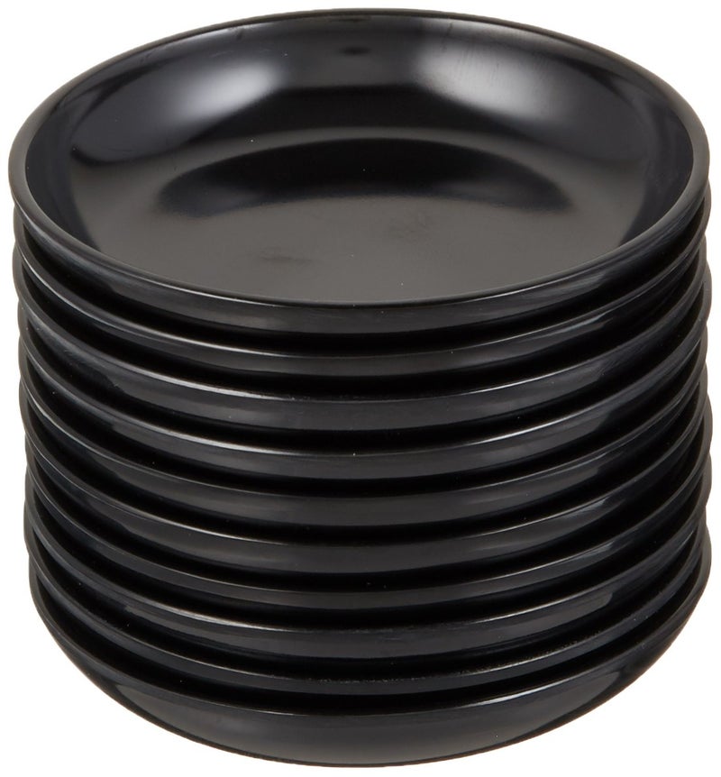 Happy Sales HS305AB10 Melamine Sauce Dishes (Set of 10), Black - Image 1
